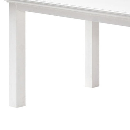 63" White Solid Wood Dining Table