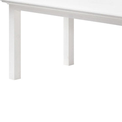 63" White Solid Wood Dining Table