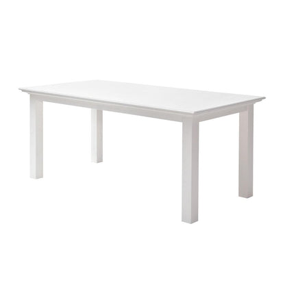 71" White Solid Wood Dining Table