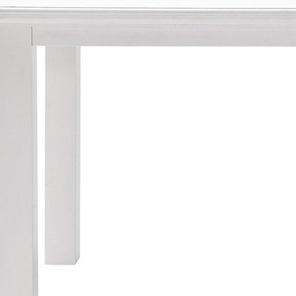 79" White Solid Wood Dining Table