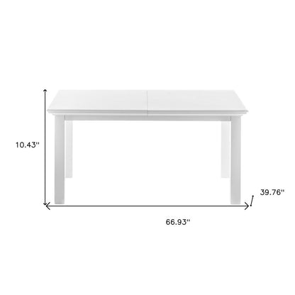 79" White Solid Wood Butterfly Leaf Extending Dining Table