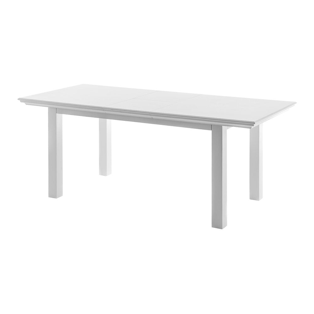 79" White Solid Wood Butterfly Leaf Extending Dining Table