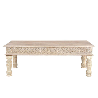 Set Of Two Natural Solid Wood Distressed Coffee Table