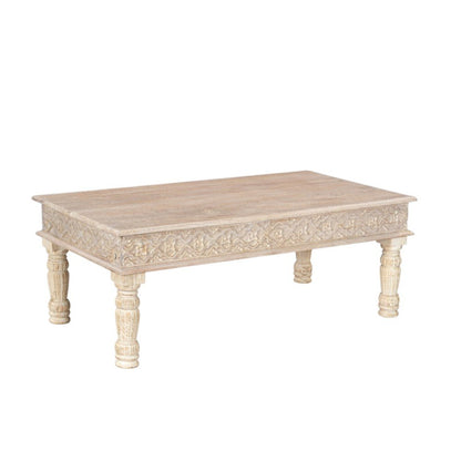 Set Of Two Natural Solid Wood Distressed Coffee Table