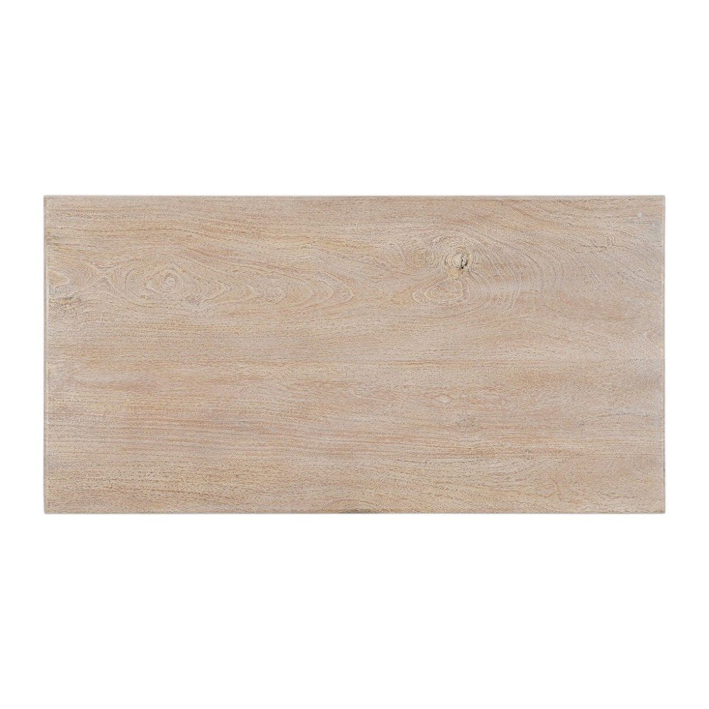 Set Of Two Natural Solid Wood Distressed Coffee Table