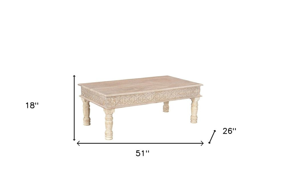 Set Of Two Natural Solid Wood Distressed Coffee Table
