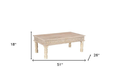 Set Of Two Natural Solid Wood Distressed Coffee Table