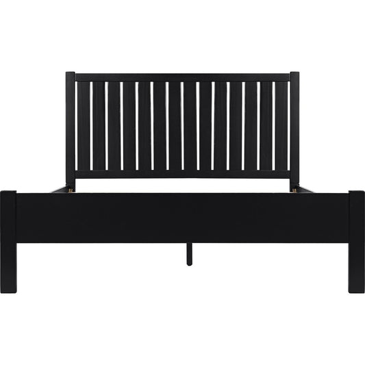 Black Solid Wood Queen Bed Frame