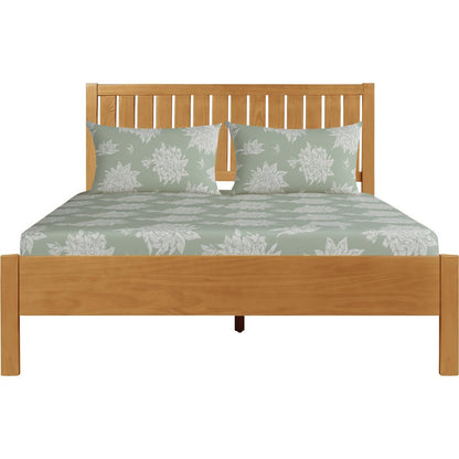 Natural Shiplap Texture Solid Wood Queen Bed Frame