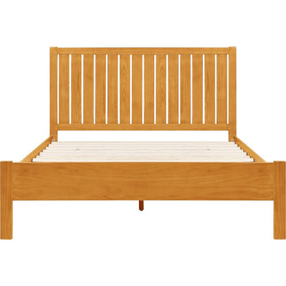 Natural Shiplap Texture Solid Wood Queen Bed Frame