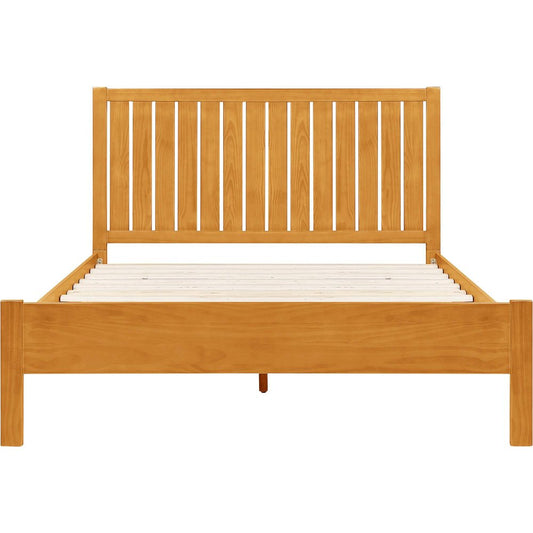 Natural Shiplap Texture Solid Wood Queen Bed Frame