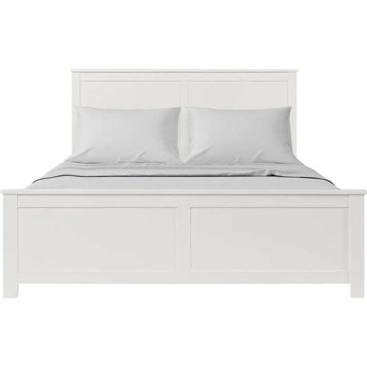 White Solid Wood Queen Bed Frame