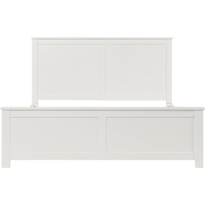 White Solid Wood Queen Bed Frame
