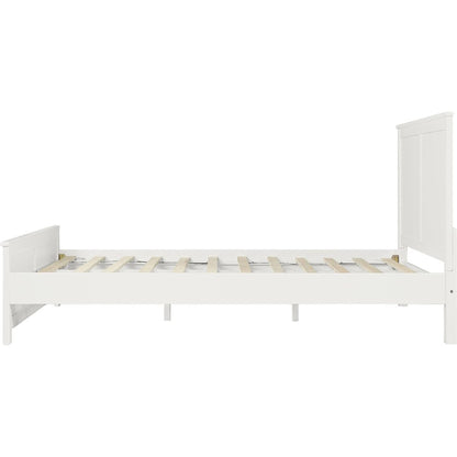 White Solid Wood Queen Bed Frame