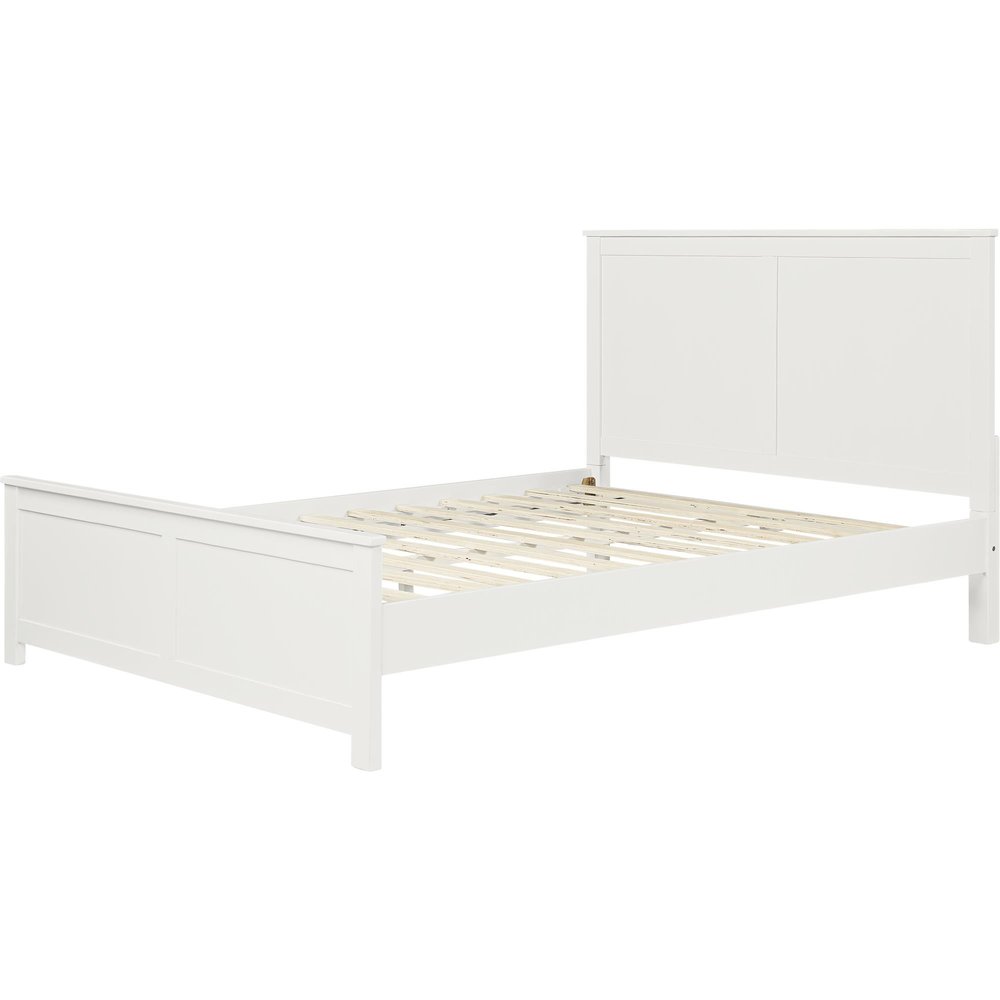 White Solid Wood Queen Bed Frame