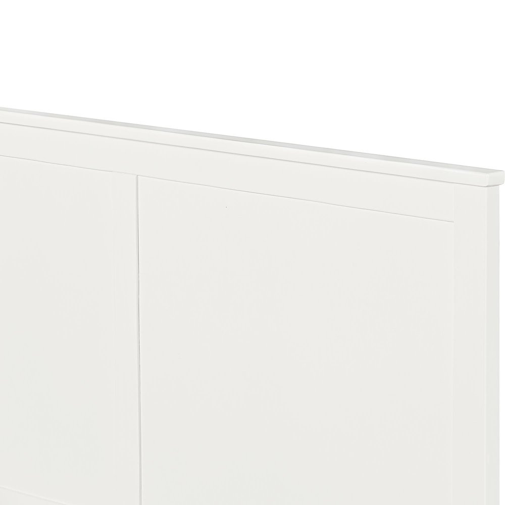 White Solid Wood Queen Bed Frame