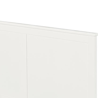 White Solid Wood Queen Bed Frame