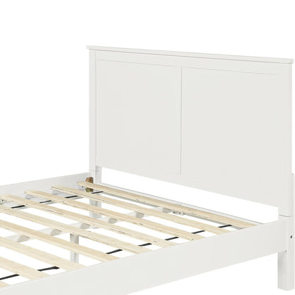 White Solid Wood Queen Bed Frame