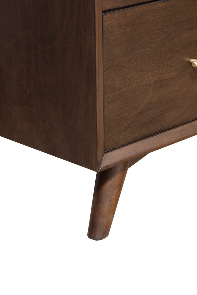 60" Walnut Solid Wood Seven Drawer Double Dresser