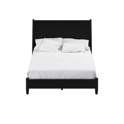 Black Solid Wood Queen Bed Frame