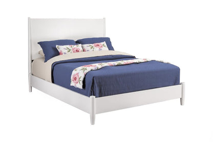 White Solid Wood Queen Bed Frame