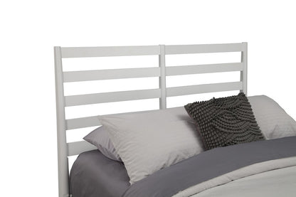 White Slat Back Solid Wood Full Bed Frame