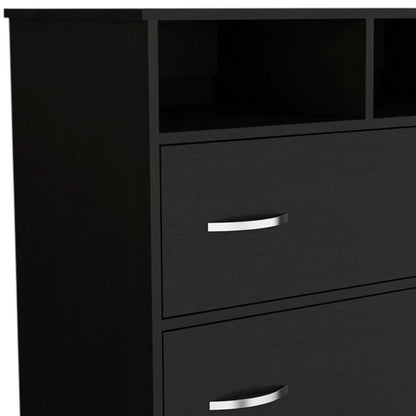 32" Black Wood Two Drawer Dresser