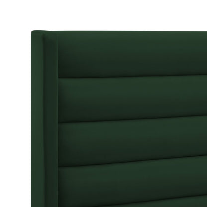 Green Velvet Upholstered King Bed Frame