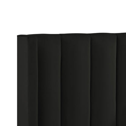 Black Velvet Upholstered Queen Bed Frame