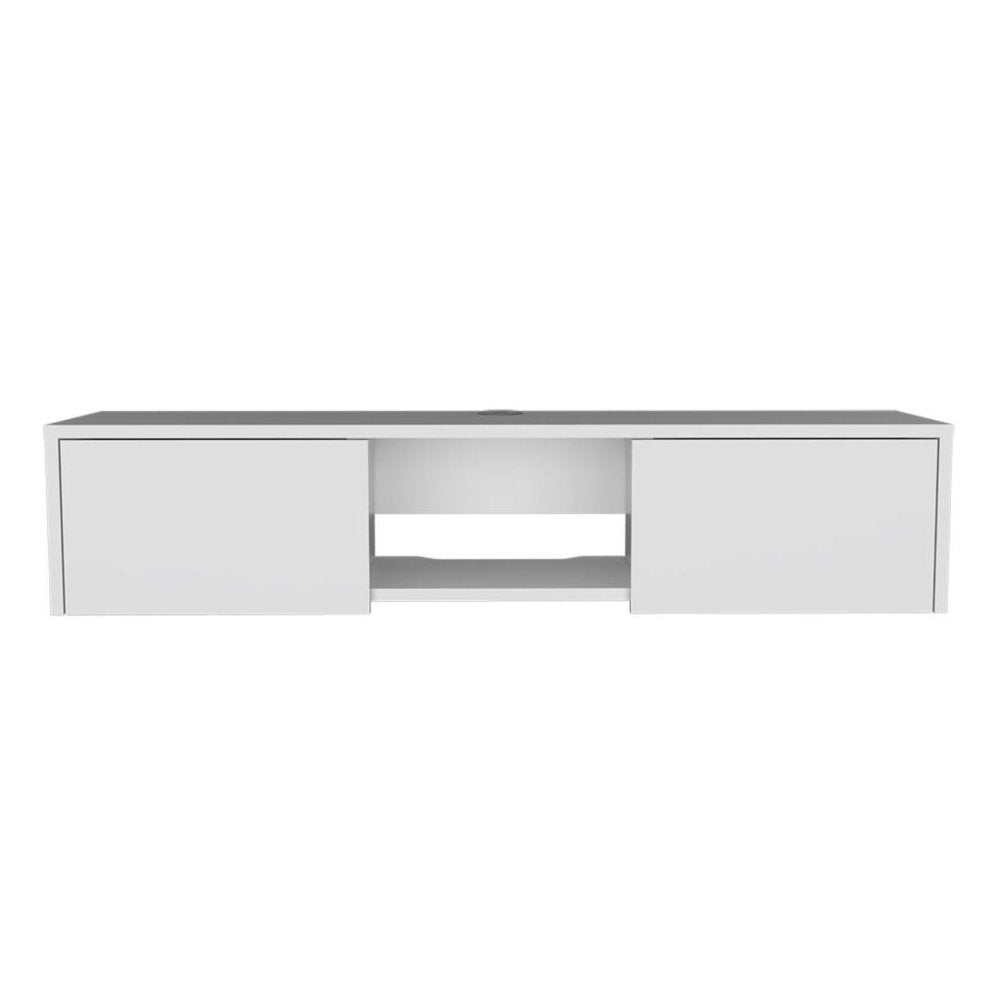 49" White Floating Mount TV Stand
