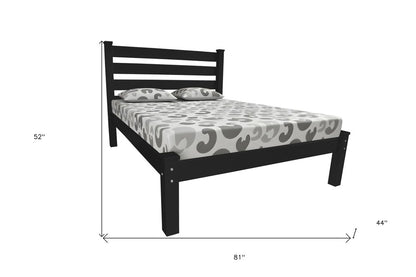 Black Solid Wood Twin Bed Frame
