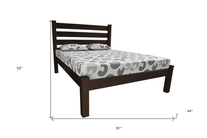 Dark Brown Solid Wood Twin Bed Frame