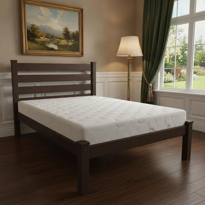 Dark Brown Solid Wood Twin Bed Frame