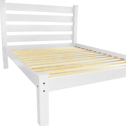 White Solid Wood Twin Bed Frame