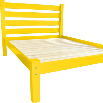 Canary Yellow Solid Wood Full Bed Frame
