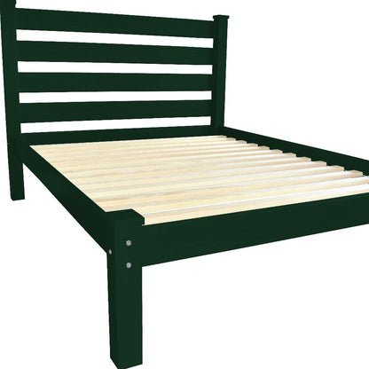 Dark Green Solid Wood Queen Bed Frame