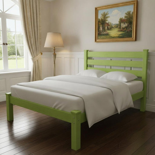 Lime Green Solid Wood Queen Bed Frame