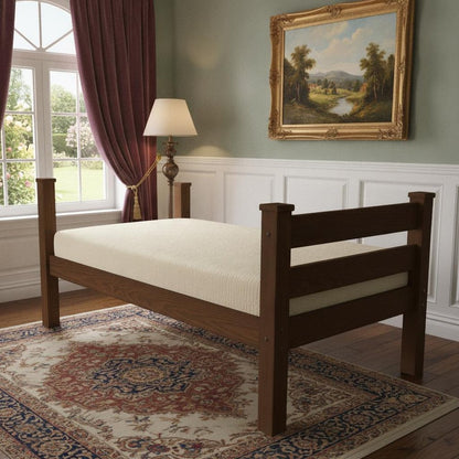 Brown Solid Wood Twin Bed Frame