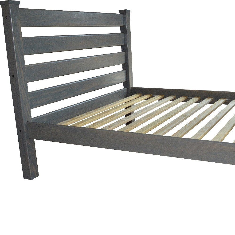 Gray Solid Wood Twin Bed Frame