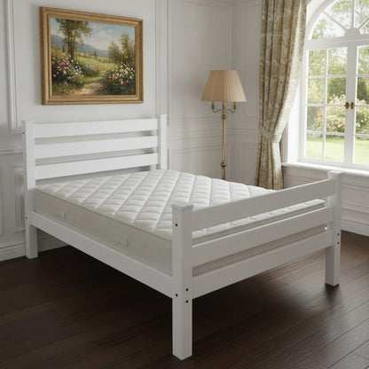 White Solid Wood Twin Bed Frame