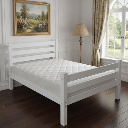 White Solid Wood Full Bed Frame