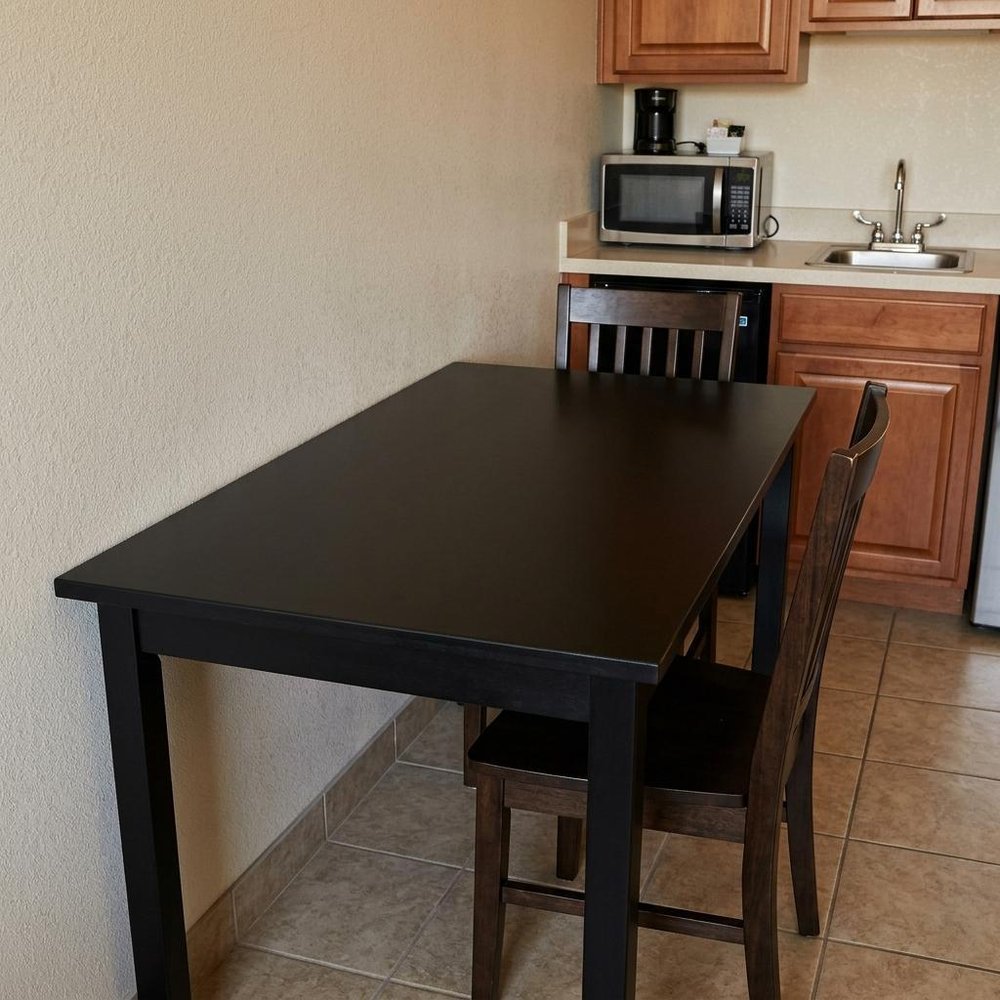 48" Black Solid Wood Dining Table