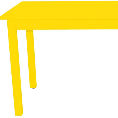 48" Yellow Solid Wood Dining Table