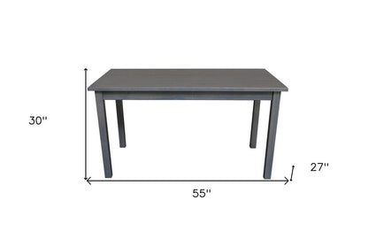 60" Dark Gray Solid Wood Dining Table