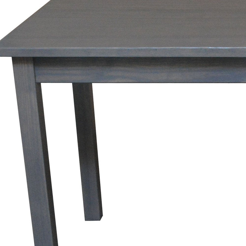 60" Dark Gray Solid Wood Dining Table