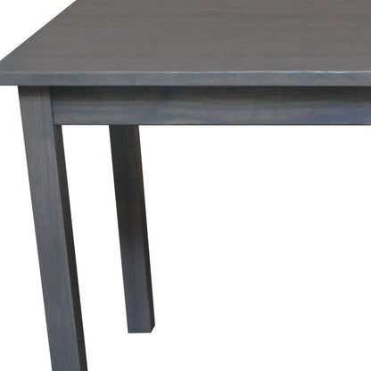 60" Dark Gray Solid Wood Dining Table