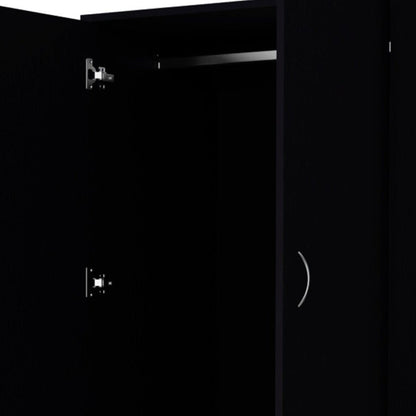 71" Black Two Door Two Drawer Combo Dresser