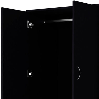 71" Black Two Door Two Drawer Combo Dresser