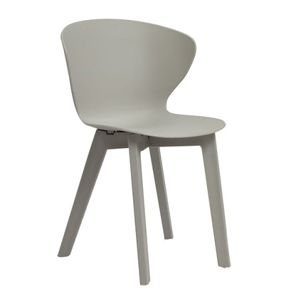 Set of Four Gray Heavy Duty Plastic Dining Side Chairs