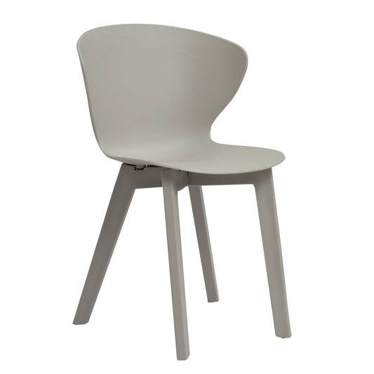 Set of Four Gray Heavy Duty Plastic Dining Side Chairs